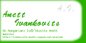 anett ivankovits business card